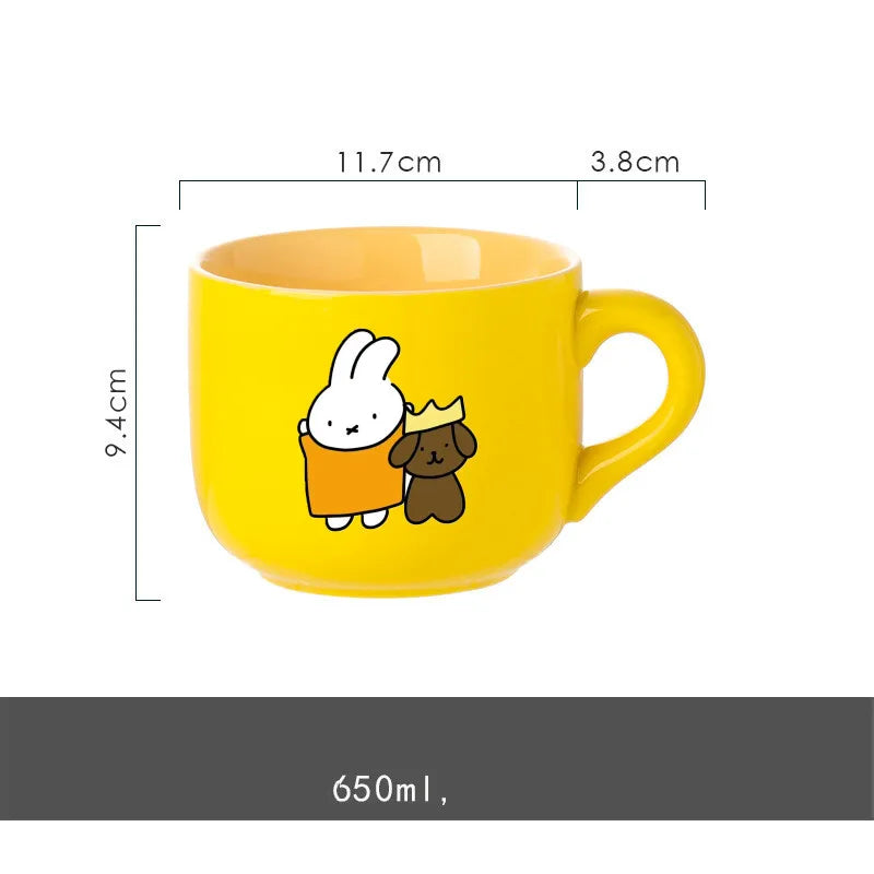Miffy 650ml Mug Collection – Yellow, Green & Pink