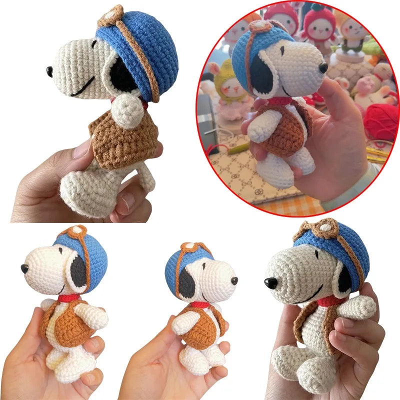 Handmade Knit Snoopy Doll β Aviator Edition