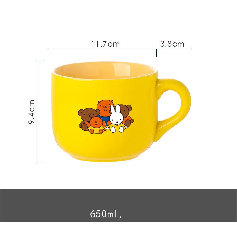 Miffy 650ml Mug Collection – Yellow, Green & Pink