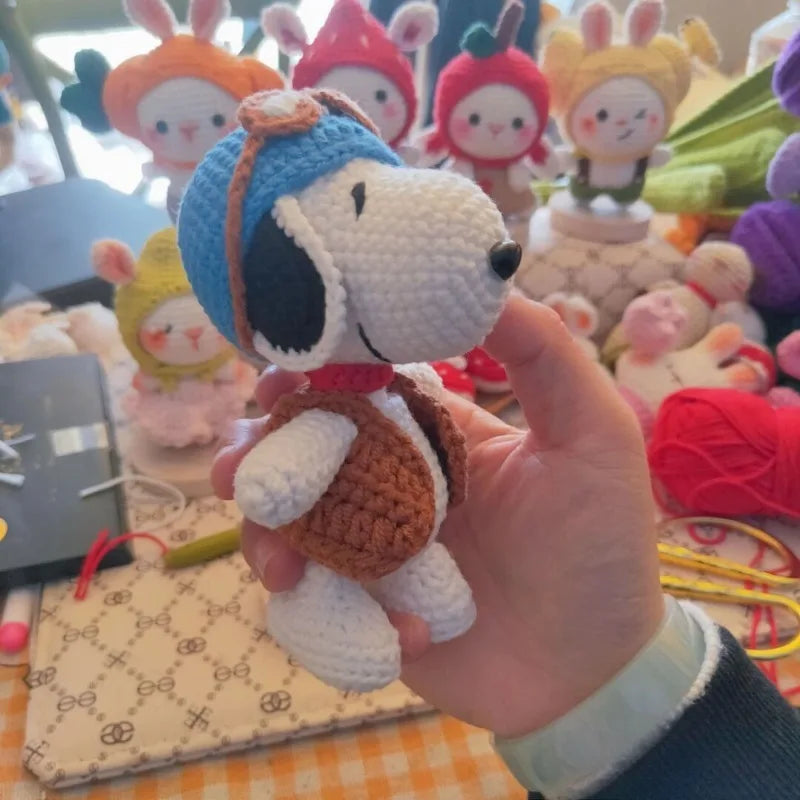 Handmade Knit Snoopy Doll β Aviator Edition