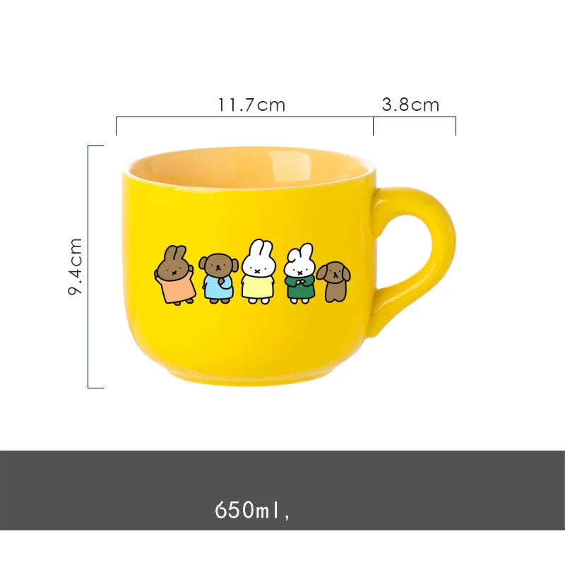 Miffy 650ml Mug Collection – Yellow, Green & Pink
