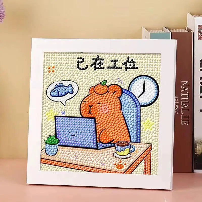 Capybara Diamond Painting Artwork.