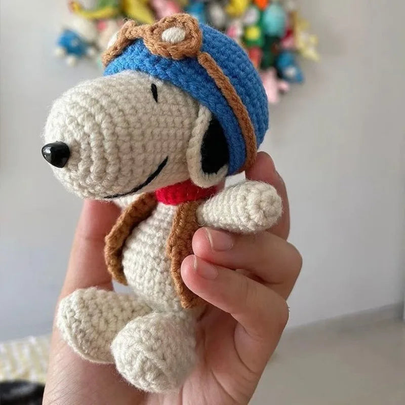 Handmade Knit Snoopy Doll β Aviator Edition