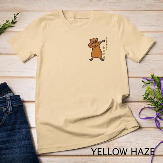 Dabbing Capybara T-shirt by Kawaii World Australia—a perfect blend of meme culture and marsupial charm: