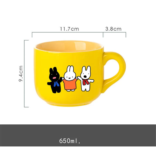 Miffy 650ml Mug Collection – Yellow, Green & Pink