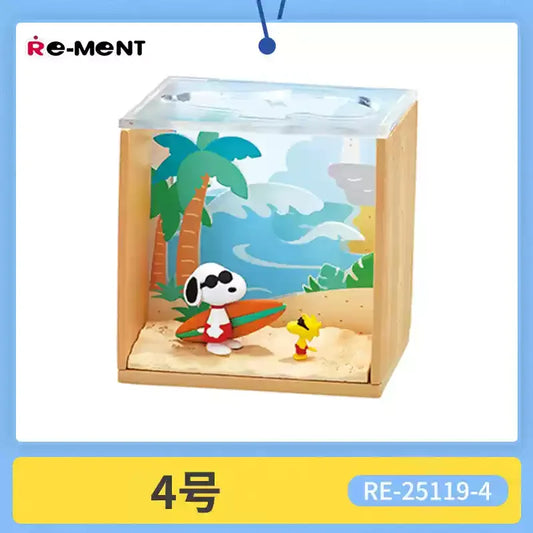 Genuine Re-Ment Candy Toys Spot Snoopy Scenery Box Scene Snoopy Astronaut Figure Ornament Trendy Play Blind Box Customized Gift