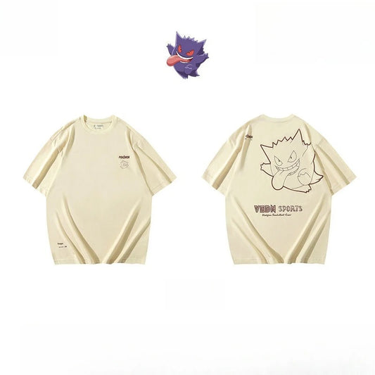 ***FREE SHIPPING*** Pokemon Collaboration Pure Cotton Short-sleeved T-shirt for Men, Summer Casual Breathable Round-neck Top for Both Men and Women
