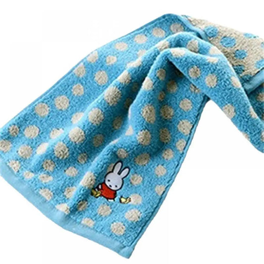 Custom Miffy Embroidered Hand Towel Set – Red, Pink & Blue Polka Dot