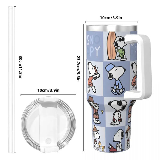 Custom Snoopy Insulated Mug with Lid- stainless steel 1200ml