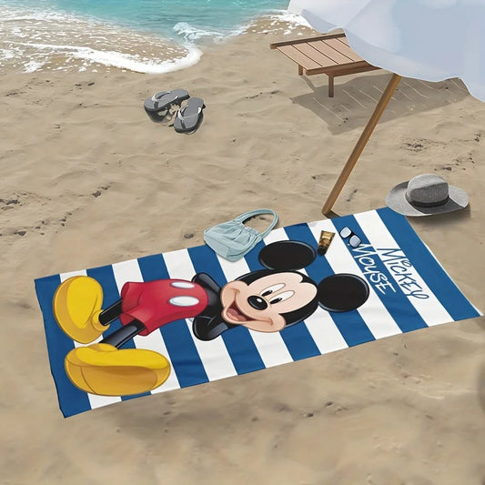 Mickey Mouse Blue &amp; White Striped Towel Range